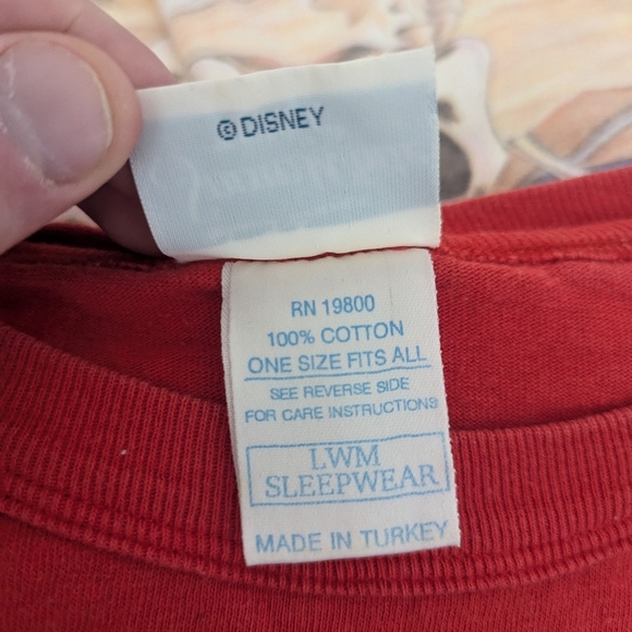 Vintage Walt Disney Snow White & The Seven Dwarves Happy Dwarf Sleep Shirt OS - Picture 7 of 7